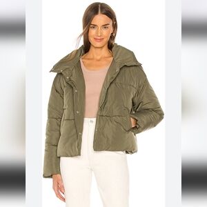 Free People Weekend Pufffer Jacket In Olive Green
